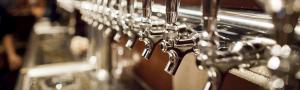 A row of beer taps in the Mad River Valley Vermont